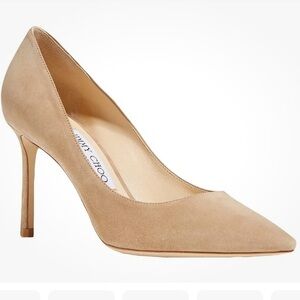 Jimmy Choo Romy Beige Tan Suede Pumps Size 37